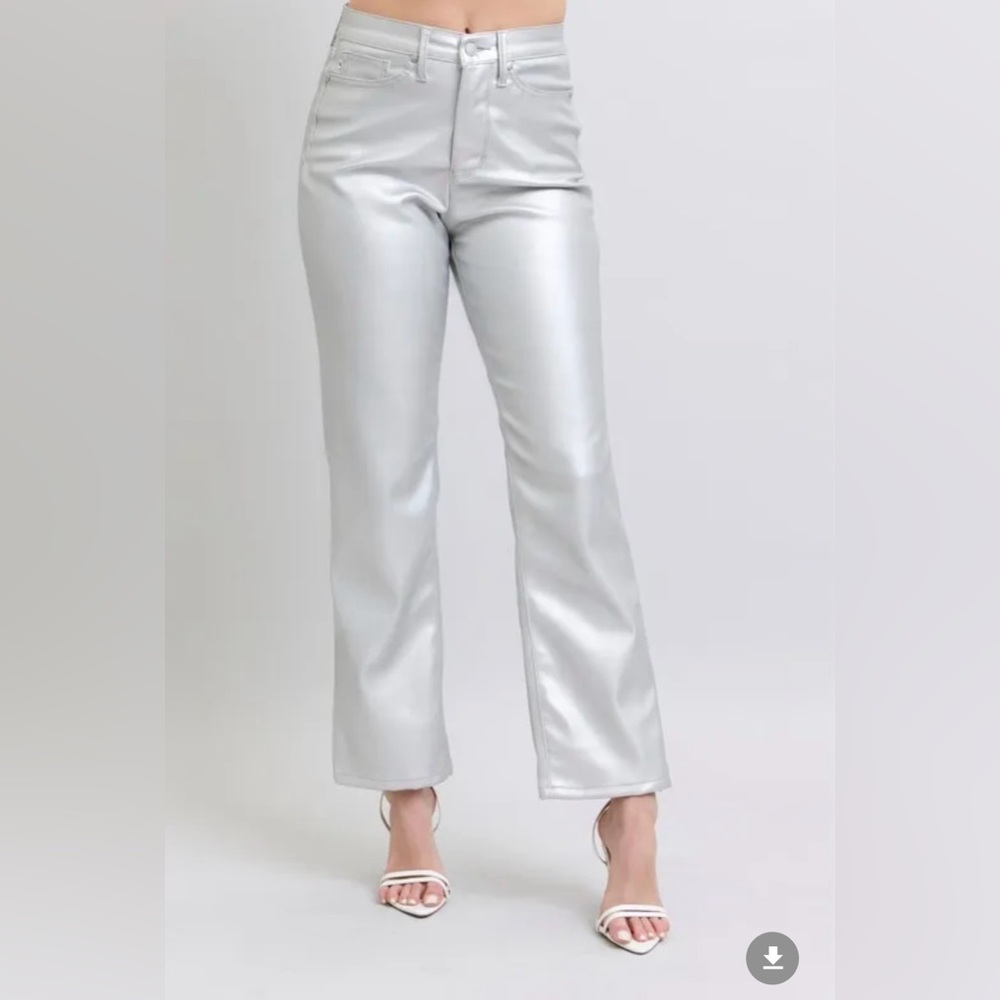 Judy Blue Silver Metallic Silver Jeans
